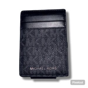 Michael Kors Black Leather Card & Key Holder